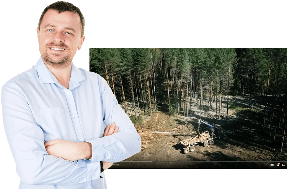 Заготовка древесины на производстве компании